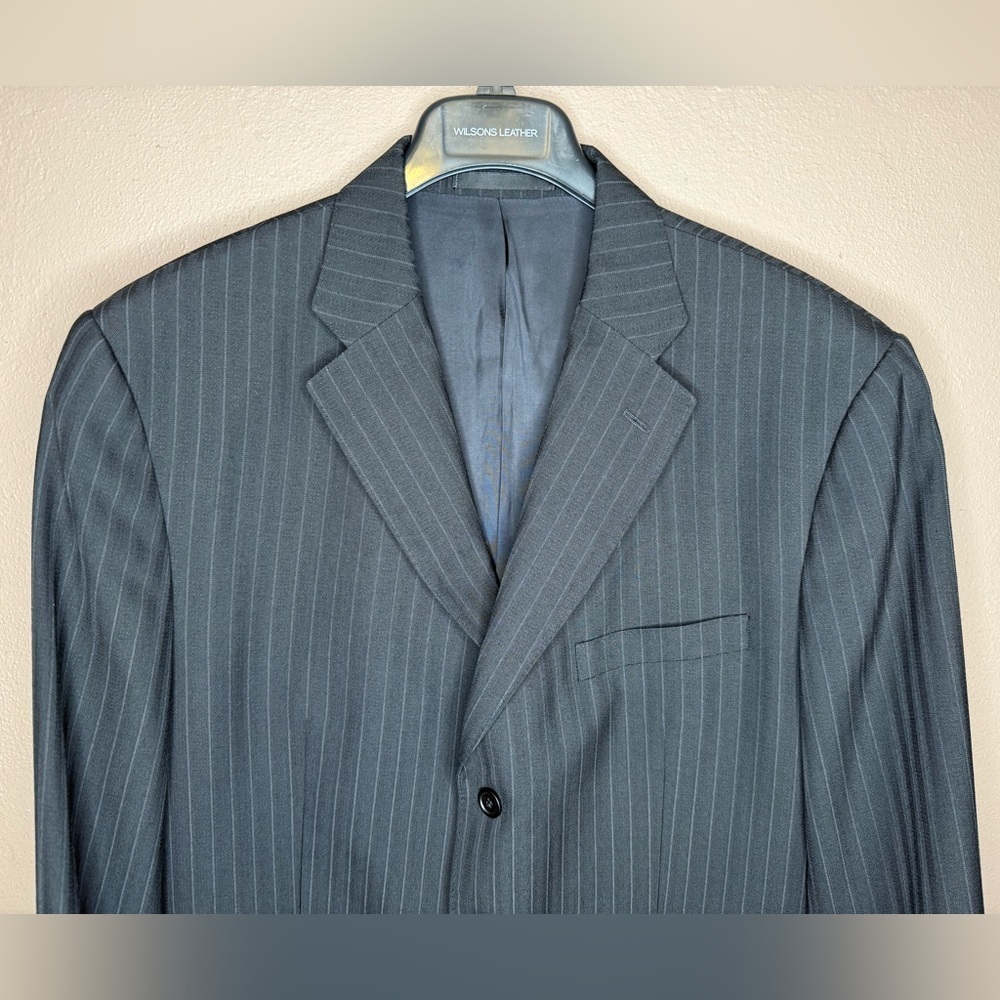 Versace Classic V2 Men's Vintage Pinstripe Wool-blend Blazer Suit Coat Size 58R - Picture 3 of 15